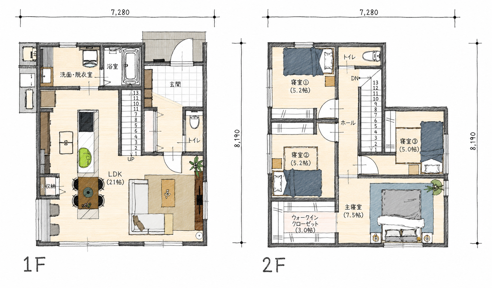 2階建て間取り